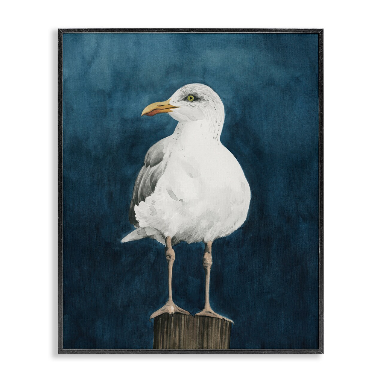 Stupell Industries Perched Coastal Bird Framed Giclee Wall Art Design by Grace Popp
